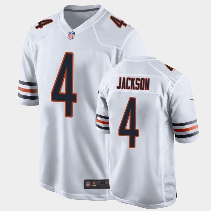 Men Chicago Bears 4 Eddie Jackson Nike White Game NFL Jersey